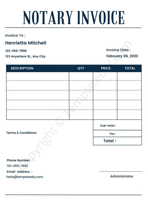Notary Invoice Template Pdf